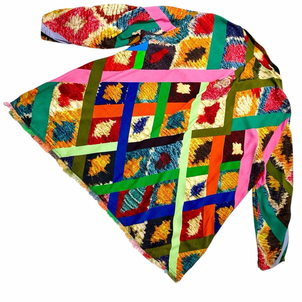 John Mark Bold Mod Market Multicolor Tunic Blouse Size XL Artsy Festive Boho - Picture 10 of 16